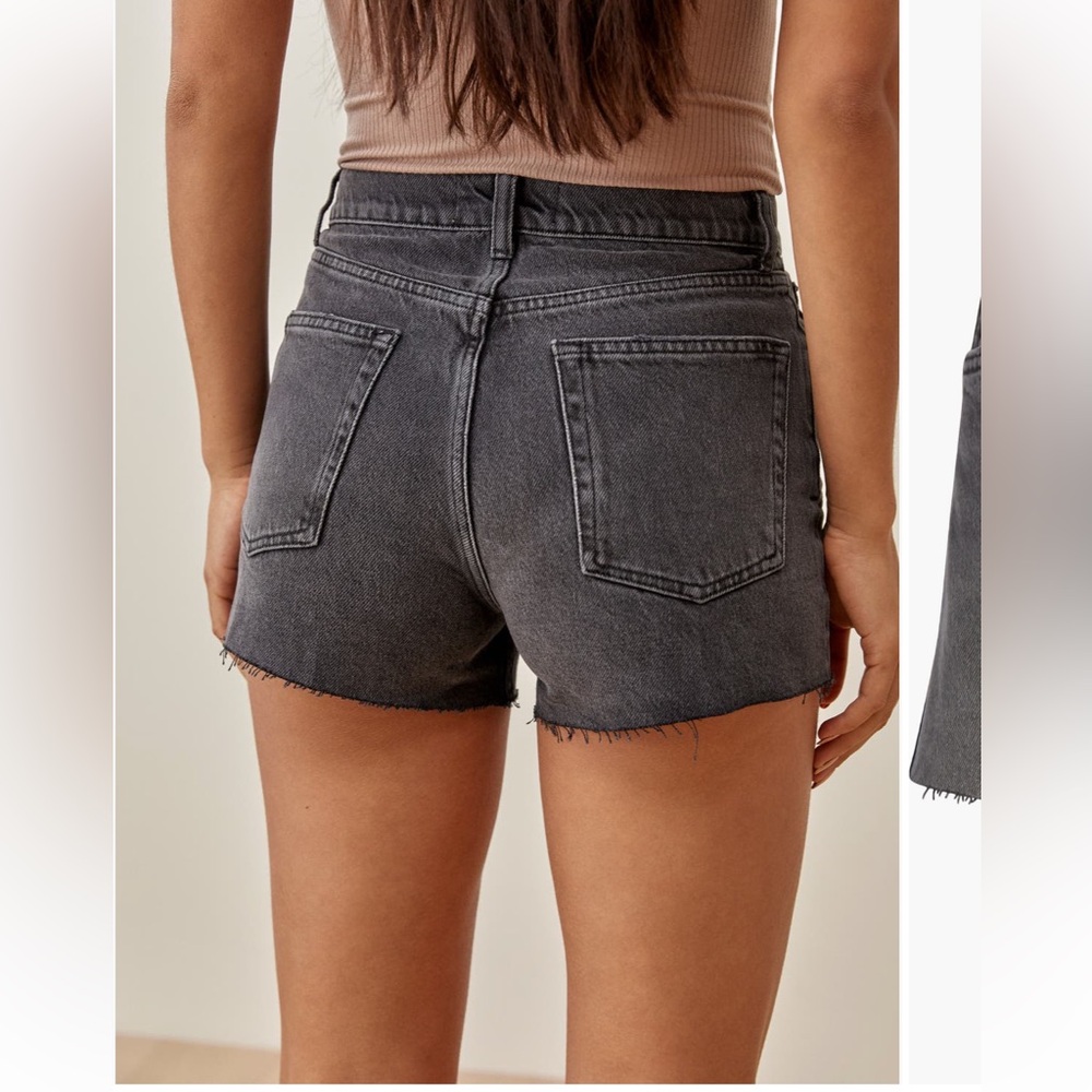 Reformation Charlie White Denim Distressed Women Shorts - Picture 7 of 7